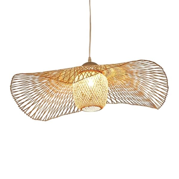 Suspension effet rotin chambre polyvalente au style japonais
