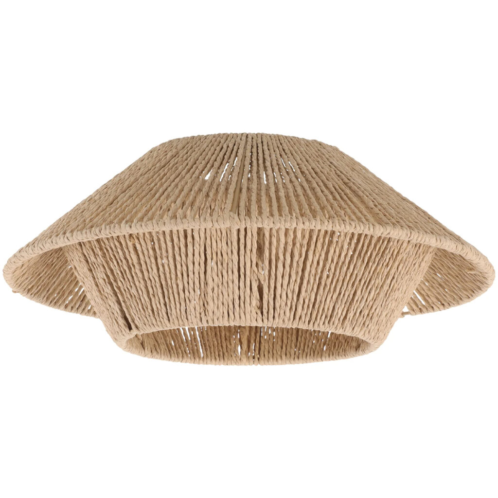 Abat-jour effet rotin style vintage et durable sur fond blanc