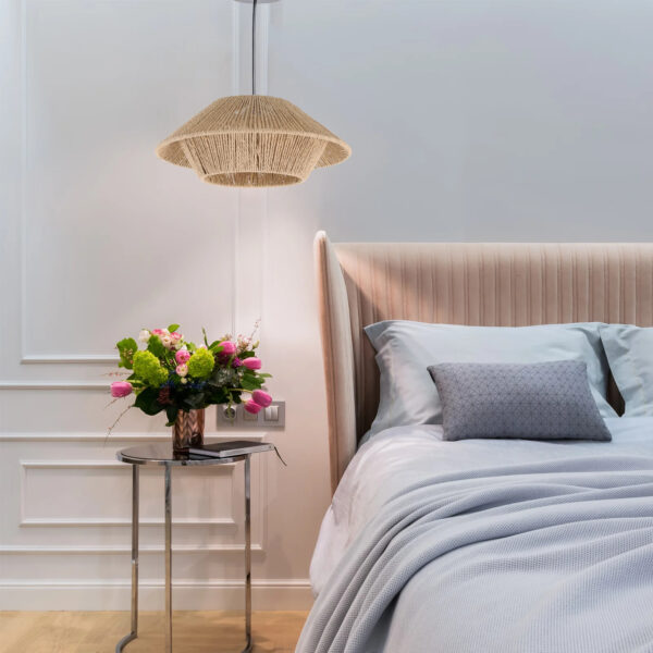 Abat-jour effet rotin style vintage et durable