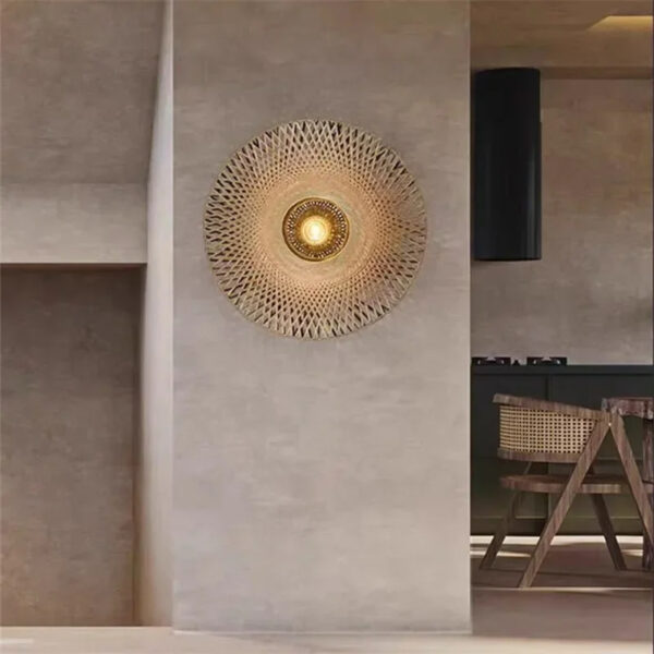 Applique murale bambou effet rotin design et chaleureuse