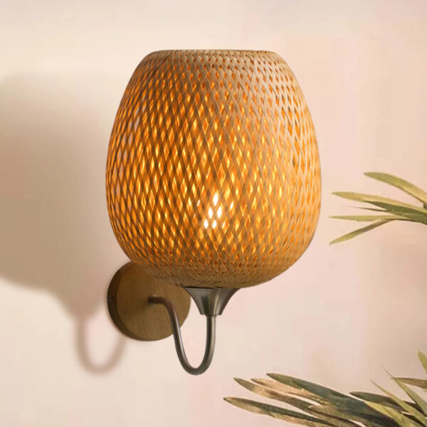 Applique murale bambou style rotin rustique et unique