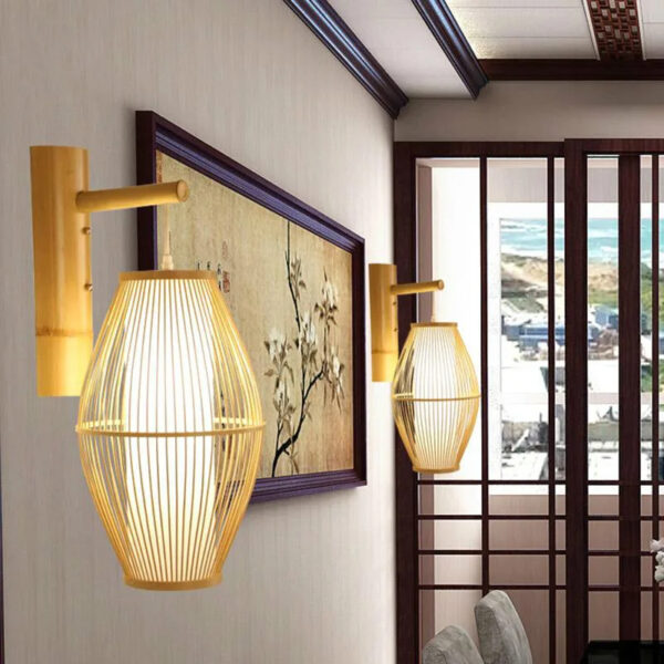 Applique murale effet rotin chic et raffinée au style japonais