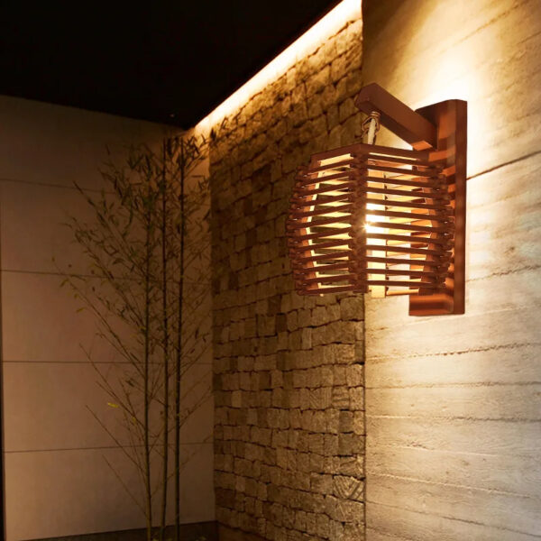 Applique murale effet rotin chic et élégante en bois
