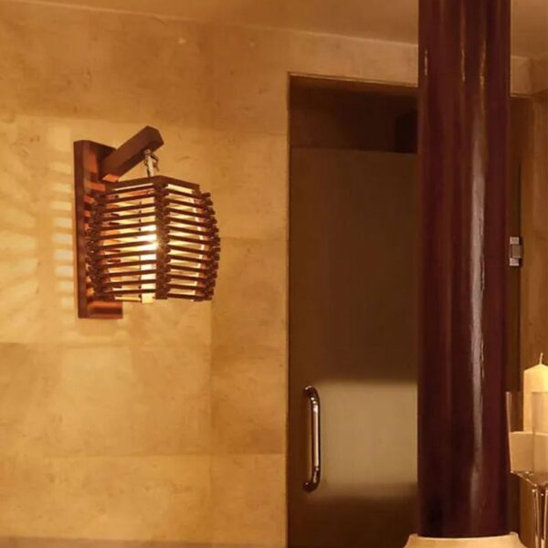 Applique murale effet rotin chic et élégante en bois