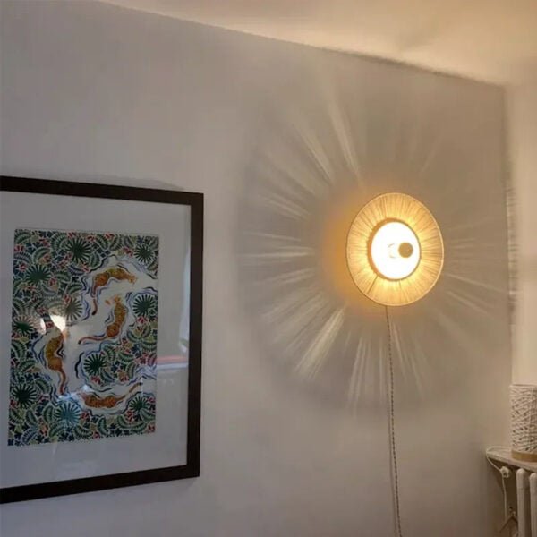 Applique murale effet rotin ronde design et élégante
