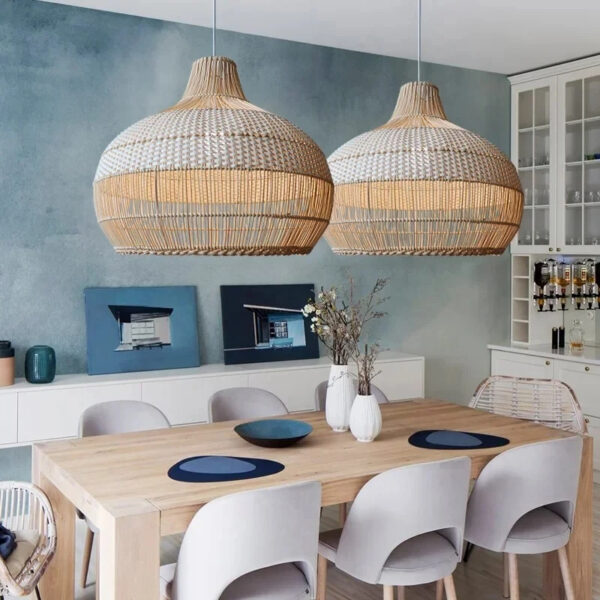 Boule rotin luminaire élégante au style vintage