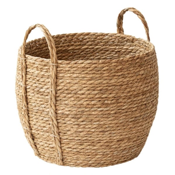 Cache pot moderne avec poignées sur fond blanc