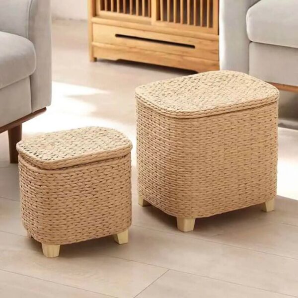 Coffre en rotin avec rangement pour salon