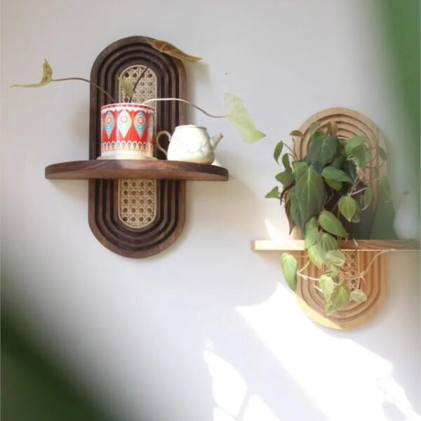 Etagère rotin design de forme ovale