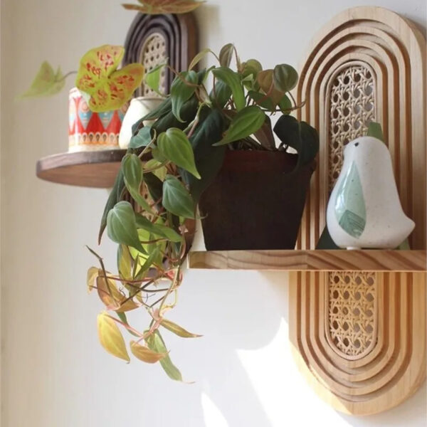 Etagère rotin design de forme ovale
