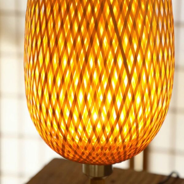 Lampe de chevet moderne en rotin et bambou