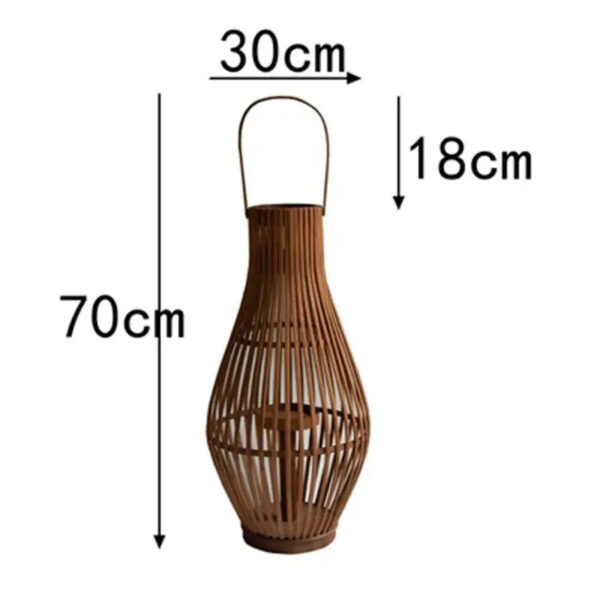 Lanterne effet rotin naturel pour bougie