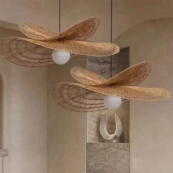 Luminaire rotin chambre original et décoratif