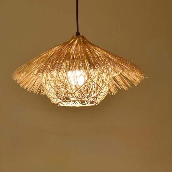 Lustre boule effet rotin élégant et raffiné