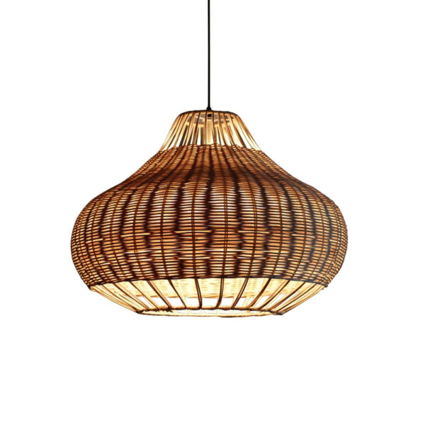 Lustre effet rotin créatif et élégant sur fond blanc