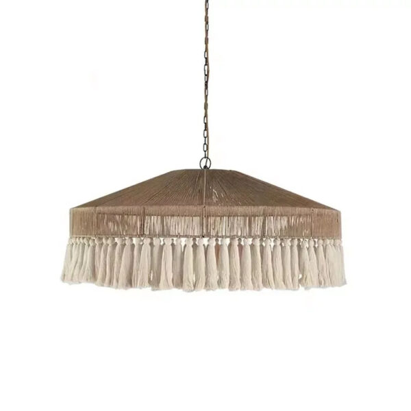 Lustre effet rotin créatif et original sur fond blanc