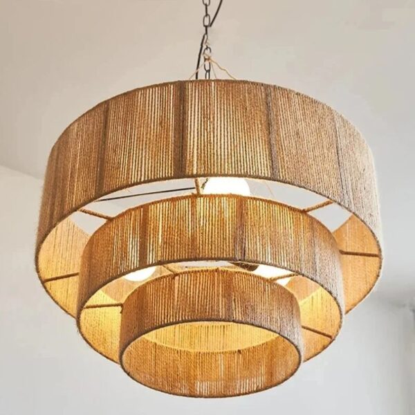 Lustre effet rotin élégant au style naturel