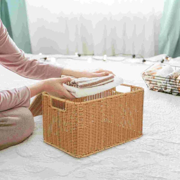Malle jouet rotin design avec couvercle