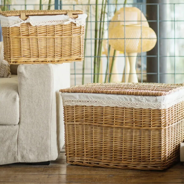 Malle de rangement en rotin design et élégante