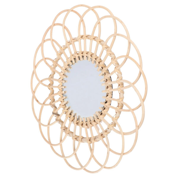Miroir créatif en rotin au design de fleur
