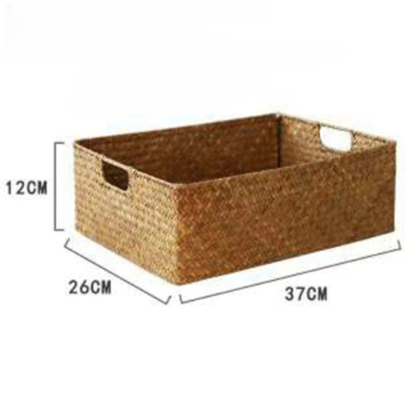 Panier rangement effet rotin avec deux poignées