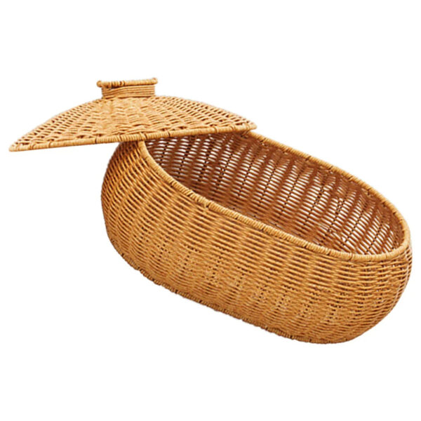 Panier rotin avec couvercle robuste et durable