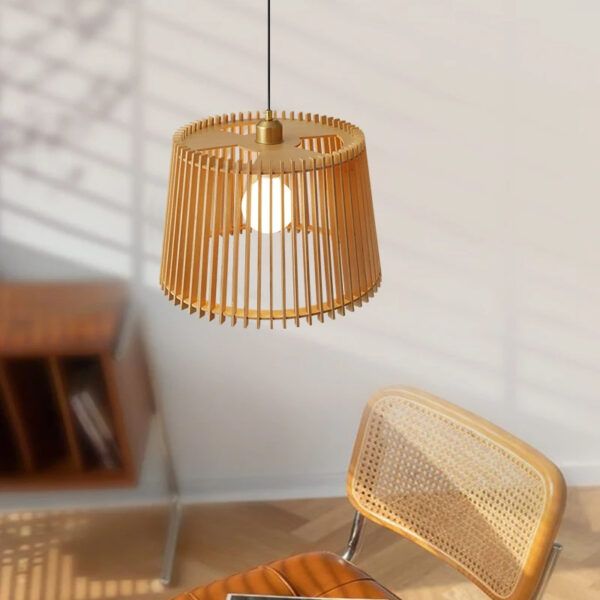 Plafonnier effet rotin LED au design japonais
