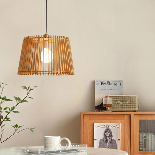 Plafonnier effet rotin LED au design japonais