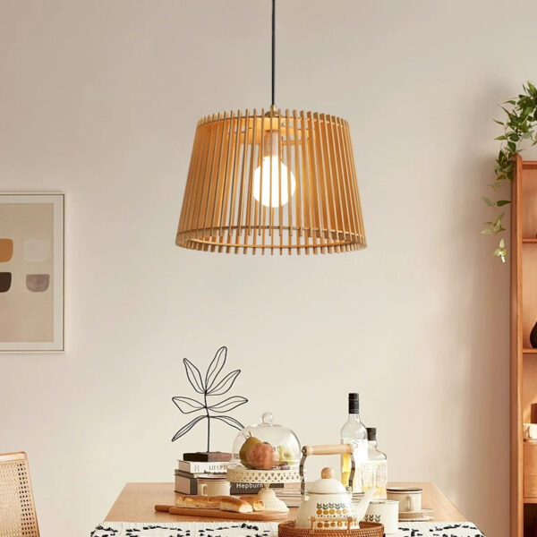 Plafonnier effet rotin LED au design japonais