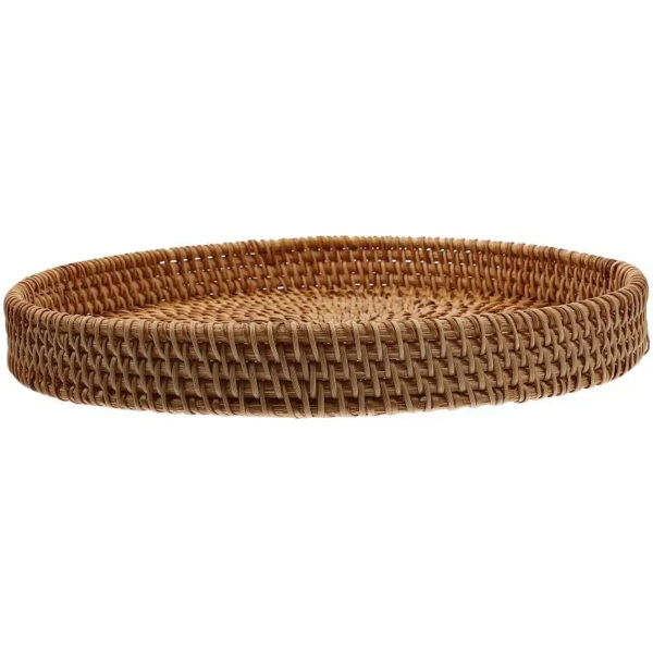Plateau en rotin rond durable et tendance
