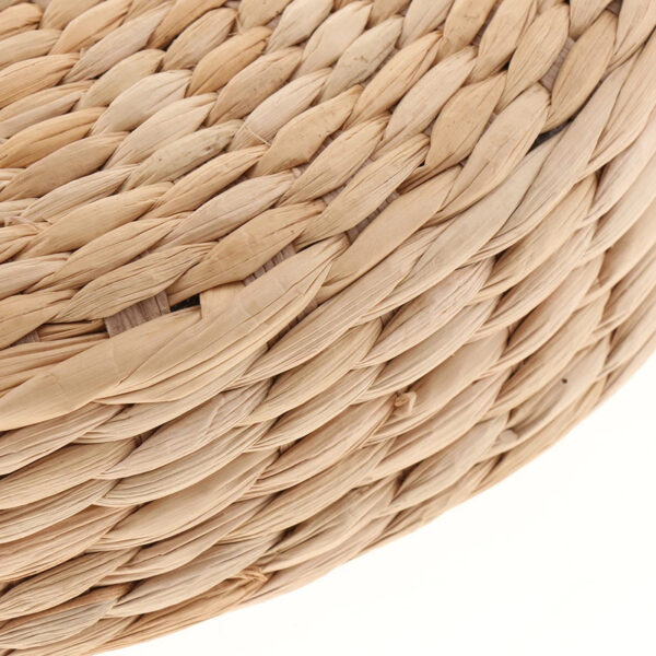 Pouf effet rotin cylindrique en paille