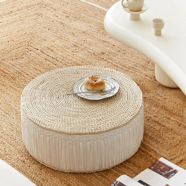Pouf rond rotin et osier cosy et élégant