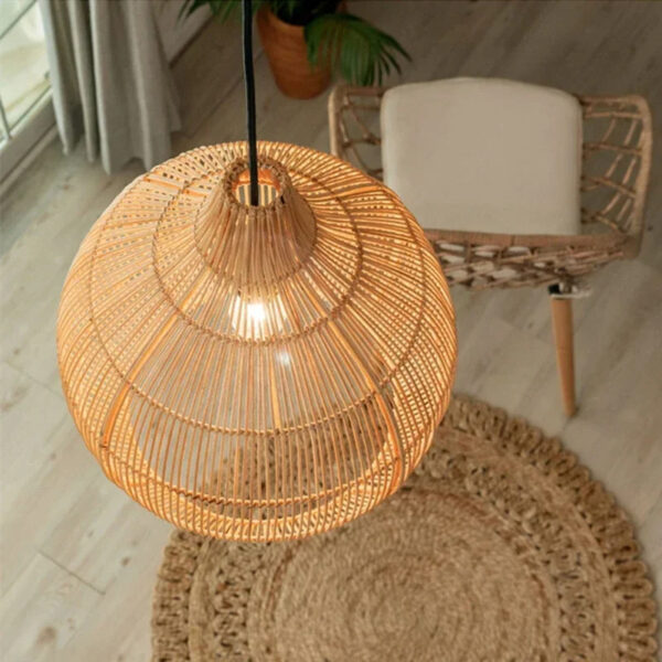 Suspension boule en rotin raffinée au style chinois