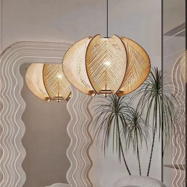 Suspension effet rotin chic au design nordique