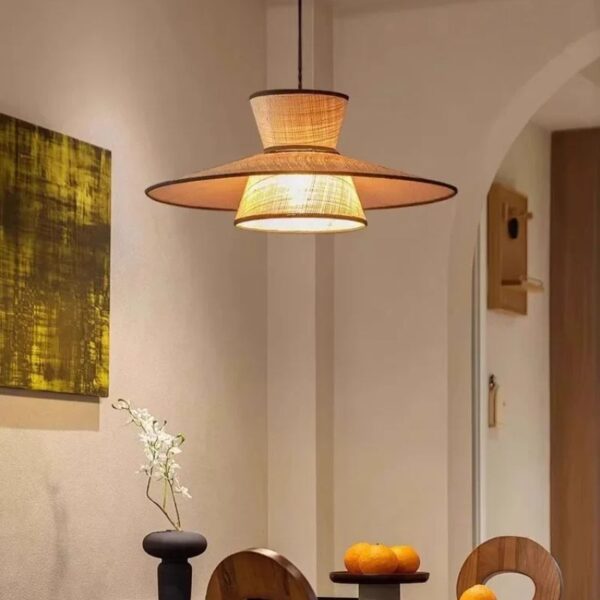 Suspension effet rotin design et élégante
