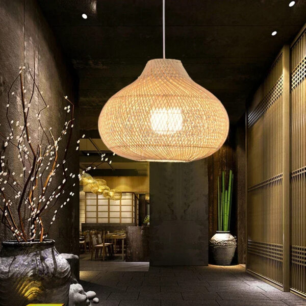Suspension effet rotin design au style chinois
