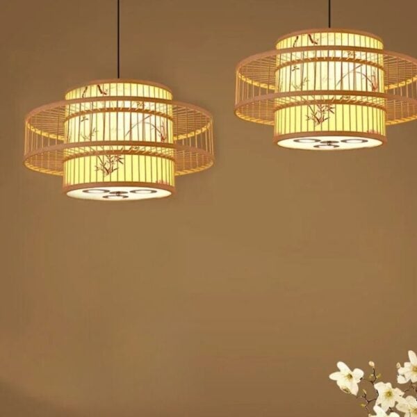 Suspension rotin chic et raffinée au style chinois