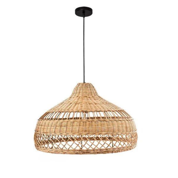 Suspension rotin décorative au style chinois sur fond blanc