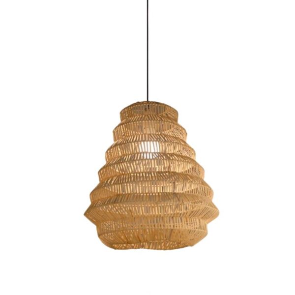 Suspension rotin décorative et polyvalente sur fond blanc