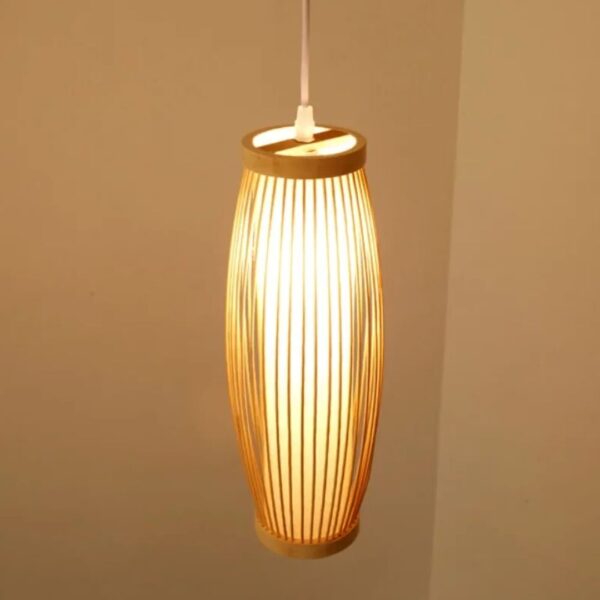 Suspension de style chinois en rotin et bambou