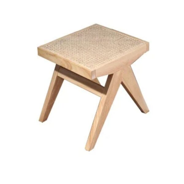 Tabouret en rotin et bois massif